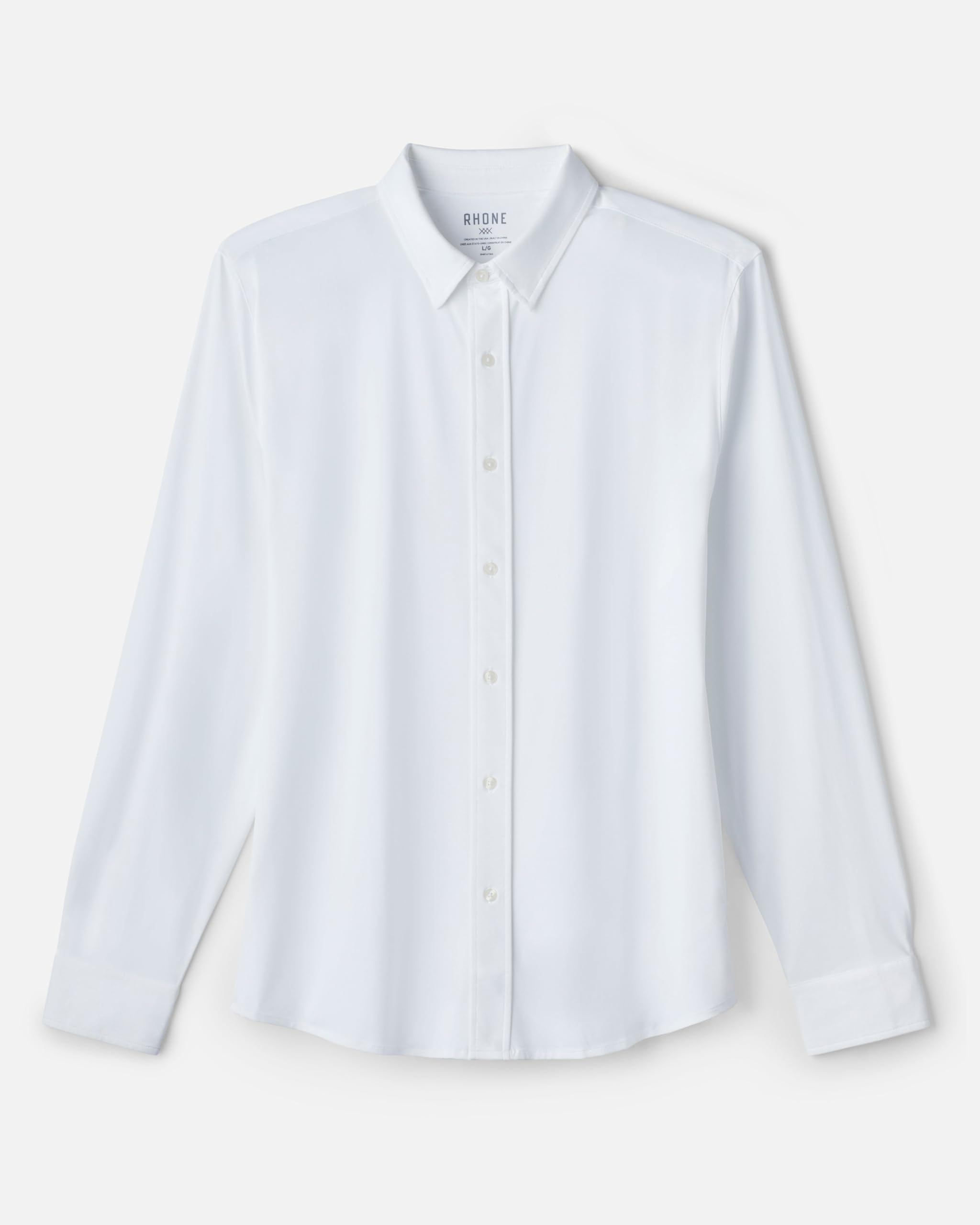 Rhone Men's Commuter Performance Dress Shirt - Wrinkle Resistant Slim Fit Button Down Shirt for Office & Travel | Machine Washable Business Casual Wear for Professionals