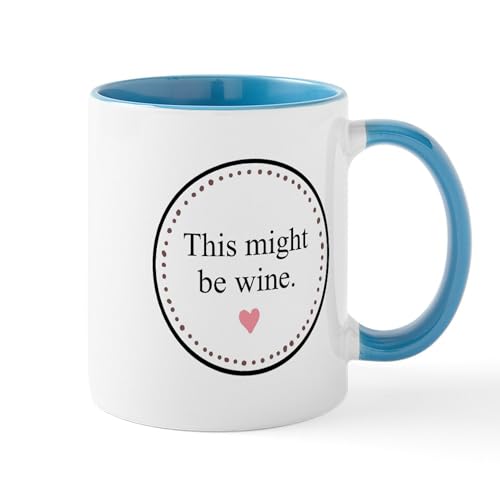 White/Blue Inside - This Might Be Wine Mugs