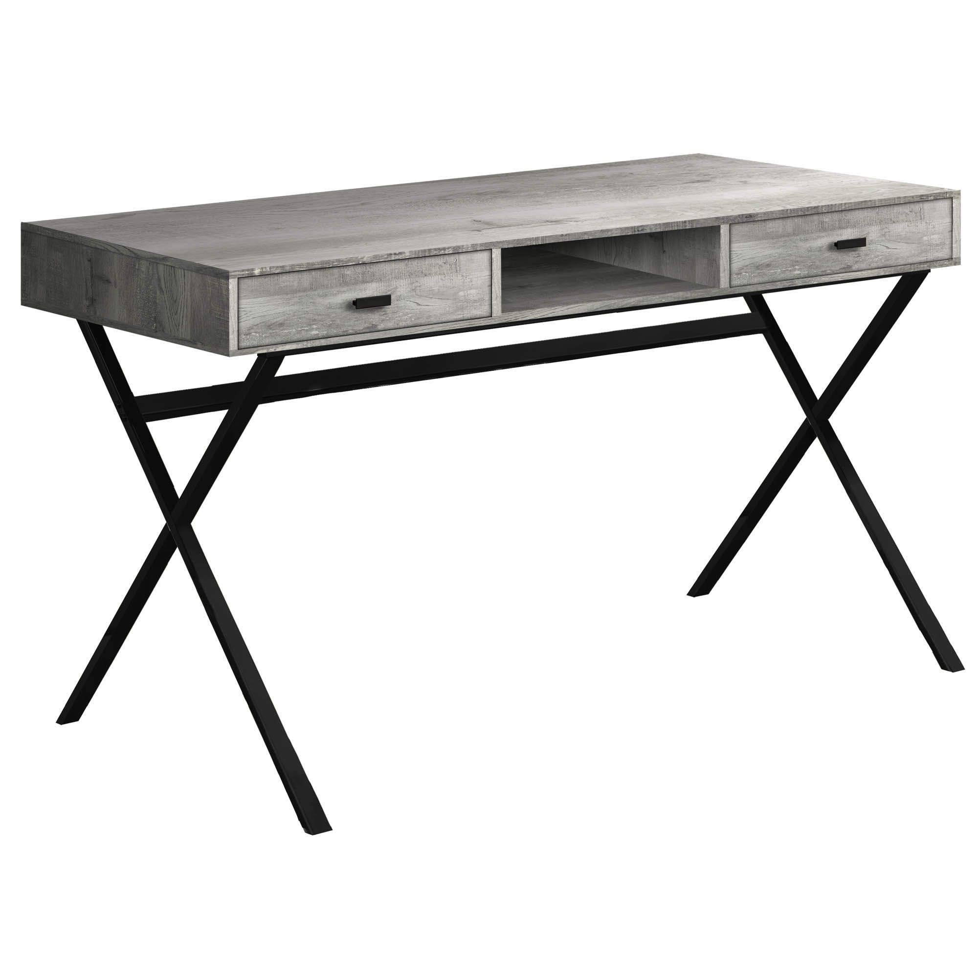 Offex 48 Inch Modern L-Shaped Computer Desk with Storage Drawers & Open Shelf - Home Office Furniture for Small Spaces, Grey & Black - Perfect for Work from Home, Gaming & Study Setup