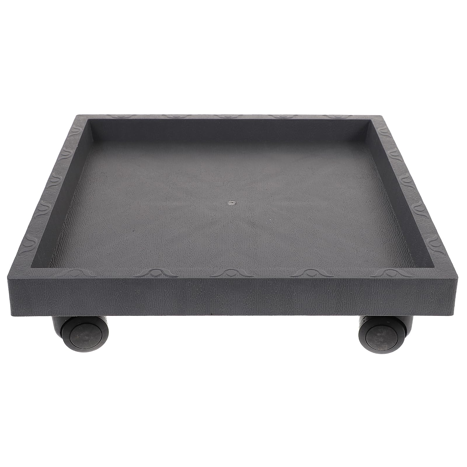 DOITOOL Square Plant Pot Tray with Removable Wheels - Heavy Duty Planter Caster Coaster for Easy Moving Indoor/Outdoor Potted Plants - Perfect for Garden, Patio, Balcony & Home Decor (Grey)