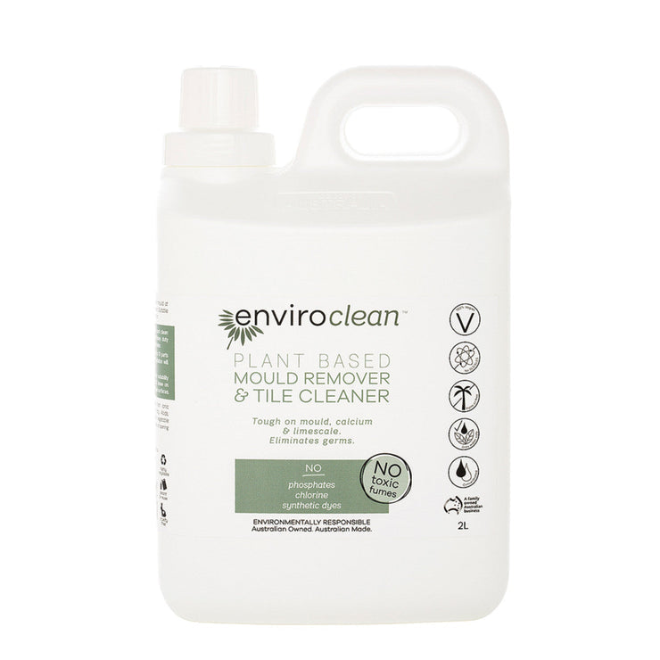 ENVIROCLEAN Plant-Based Mold Remover & Tile Cleaner - 2L Eco-Friendly Bathroom & Kitchen Cleaner for Grout, Shower, Sink - Natural Stain Remover for Home & Commercial Use
