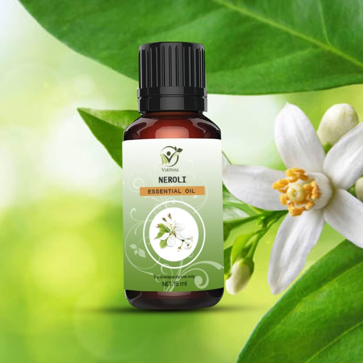 100% Pure Neroli Essential Oil - Undiluted, Therapeutic Grade for Anti-Aging, Acne, Dry Skin & Wrinkles - Aromatherapy & Skincare (15ml) - Perfect for Massage, Diffusers & DIY Beauty Products