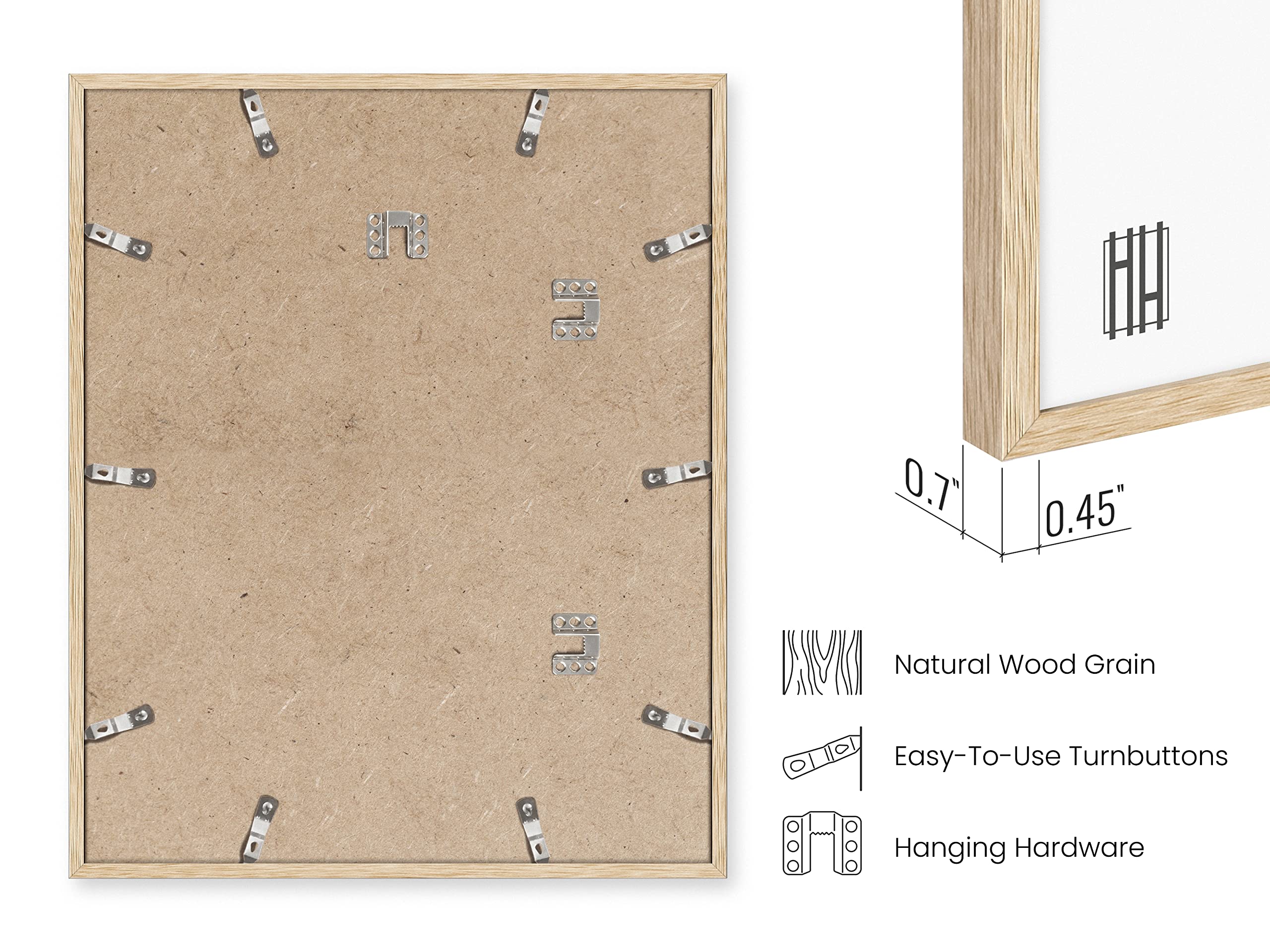HAUS AND HUES 16x20 Beige Oak Wood Picture Frame - Natural Light Wood Poster Frame for Wall Art, Photos, and Prints - Perfect for Living Room, Bedroom, or Office Decor