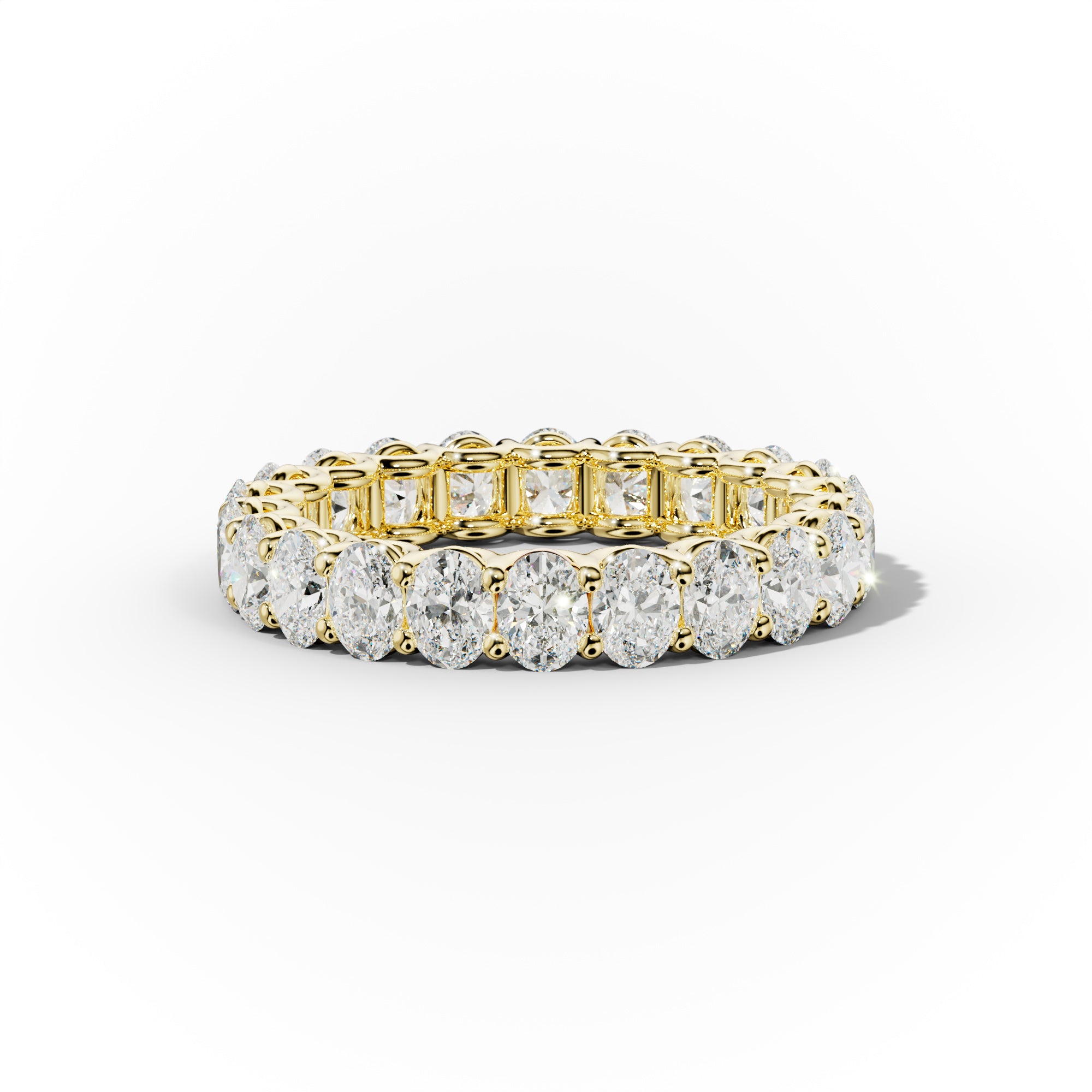 3.0 Carat Oval Cut Diamond Eternity Band - Shared Prong Wedding Ring for Women - Perfect for Anniversaries, Engagements & Special Occasions