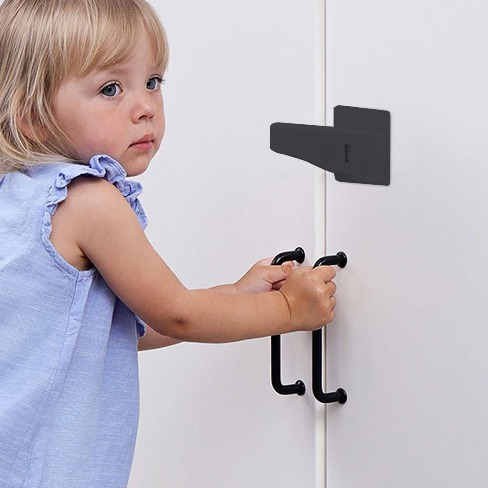 Child Proof Door Handle Lock - Heavy Duty Cabinet Lock for Kids Safety | Easy Install for Home & Office