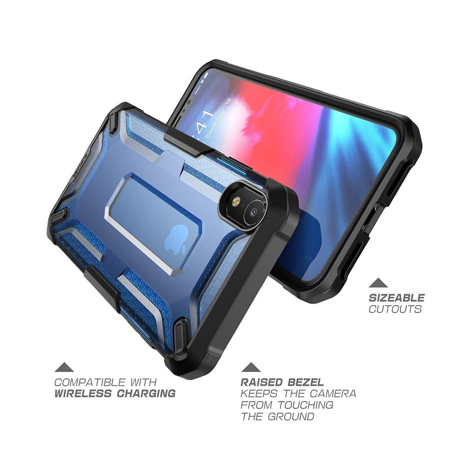 iPhone XR Unicorn Beetle Hybrid Bumper Case - Shockproof Protective Cover with Raised Edges for Screen & Camera Protection - Perfect for Outdoor, Travel & Daily Use (Blue)