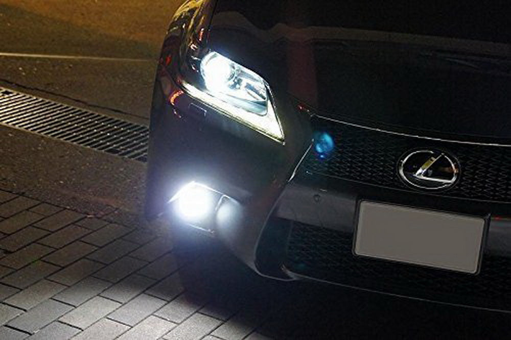 Direct Fit OEM Spec 15W CREE LED Projector Fog Lights Kit - Compatible with Toyota Lexus Scion - Durable Bright Fog Lights for Off-Roading Night Driving & Bad Weather Conditions