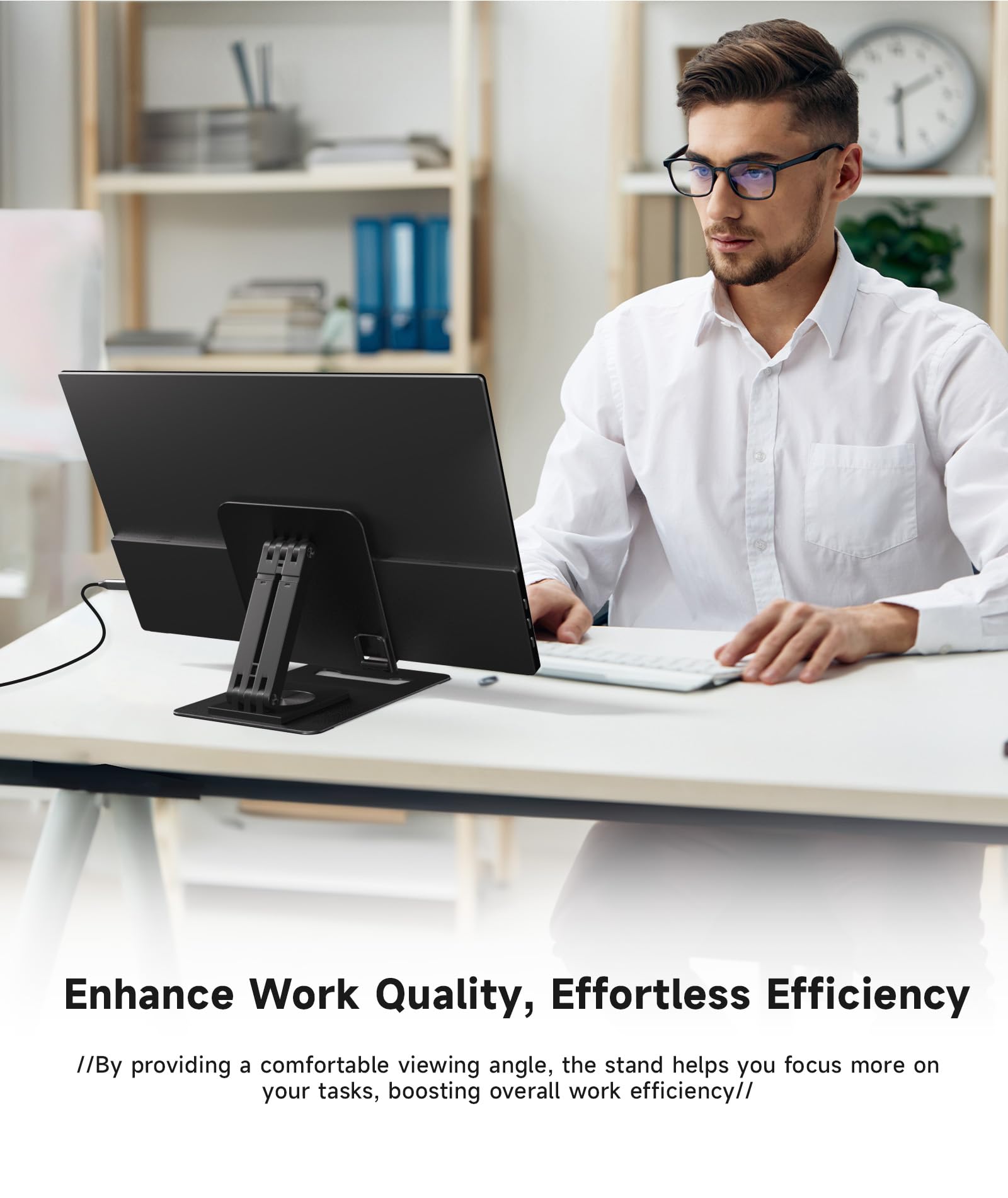 Adjustable Tablet Stand Holder - Portable Monitor Stand for iPad, Surface Pro, Galaxy Tab, Kindle & More - Perfect for Home Office, Gaming & Travel Use