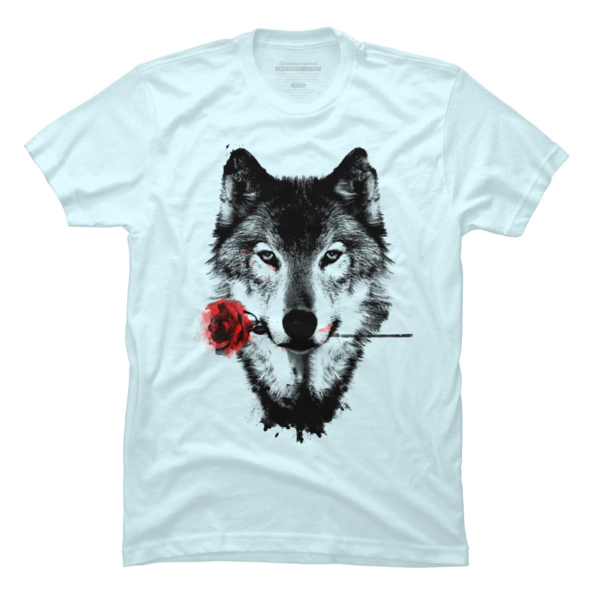 Design By Humans Men's Black Rose Graphic T-Shirt - Soft Cotton Tee for Casual Wear & Street Style - Perfect for Everyday Outfits, Concerts, and Gifts