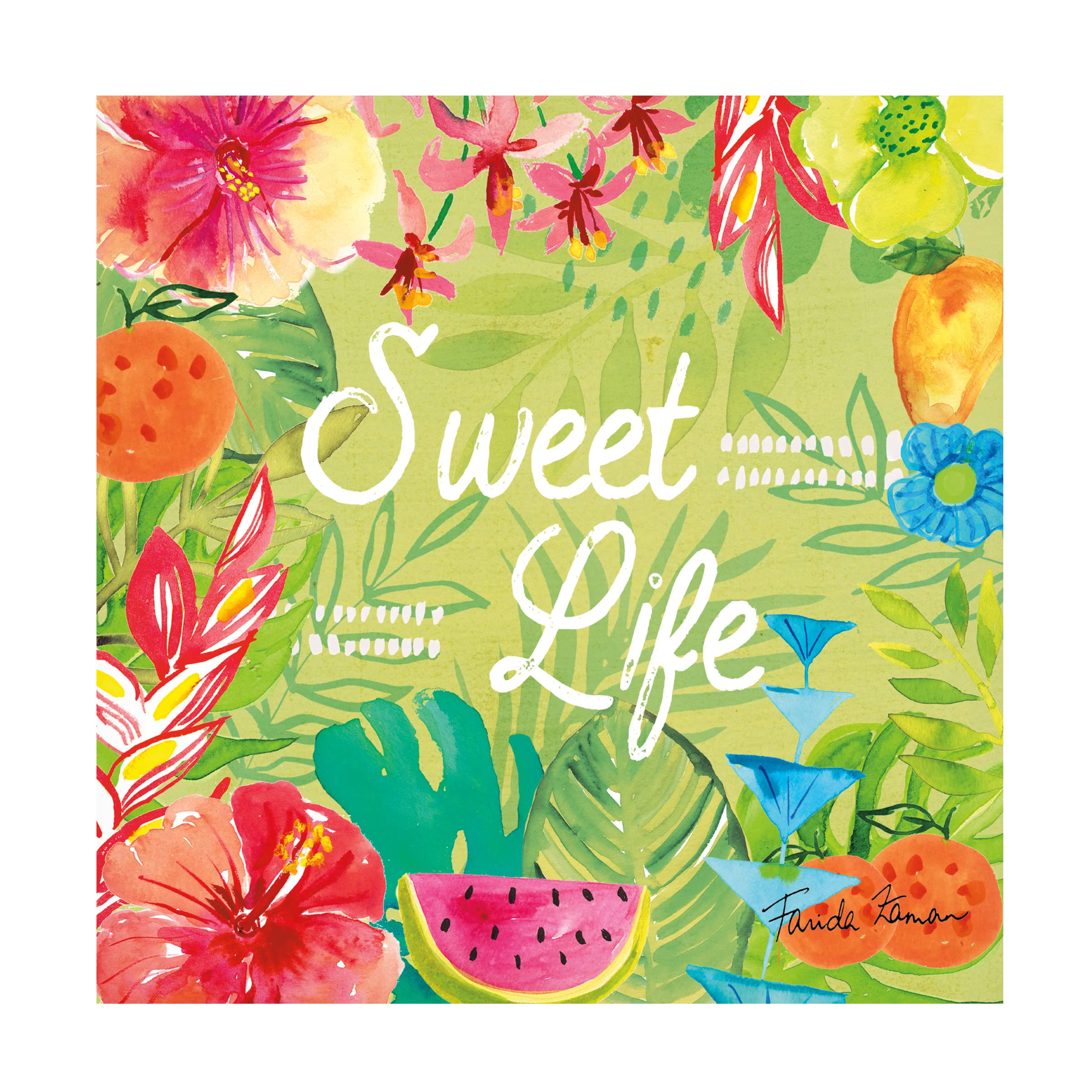 Trademark Fine Art 'Tutti Frutti X' Canvas Wall Art by Farida Zaman - Vibrant Fruit Painting for Kitchen, Dining Room & Home Decor