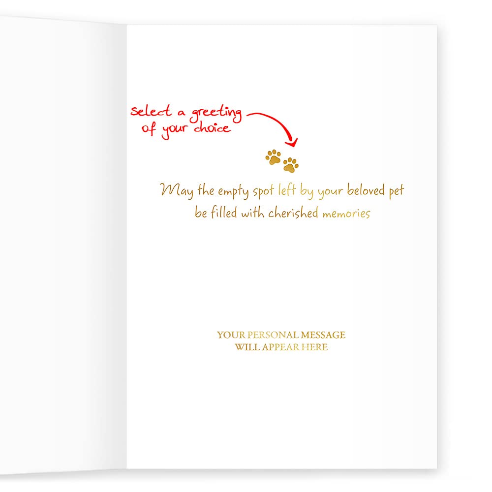25 Personalized Pet Sympathy Cards with Foil-Lined Envelopes - Forever Cherished Memorial Cards for Dog Cat Loss - Perfect for Pet Owners, Veterinarians & Animal Lovers (Business or Personal Use) - Comforting Condolence Gifts for Bereavement, Funerals & Healing