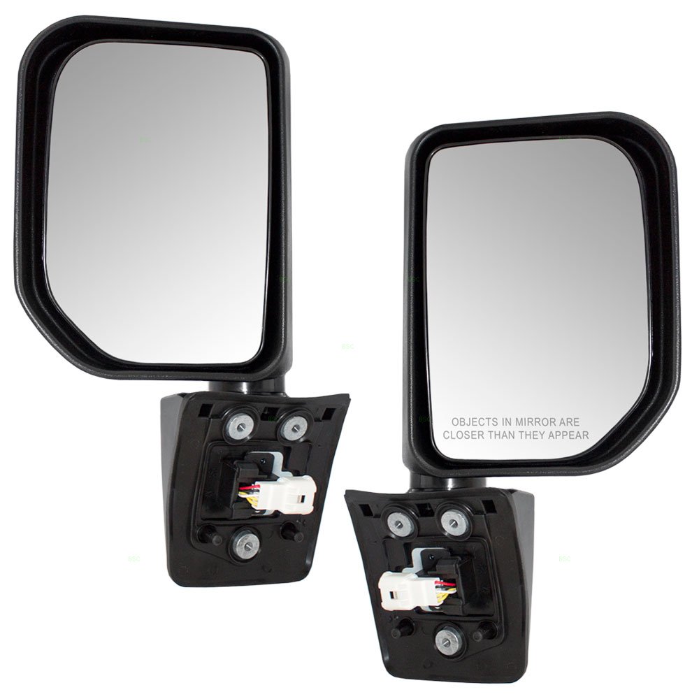 **Replacement Power Side View Mirrors with LED Lamps - Compatible with 2007-2014 Toyota FJ Cruiser (Driver & Passenger Side, Part# 87940-35A60 & 87910-35A90) - Gloss Black Finish for Enhanced Style & Night Visibility**    *(Perfect for Off-Roading, Daily Commuting & Safe Lane Changes)*