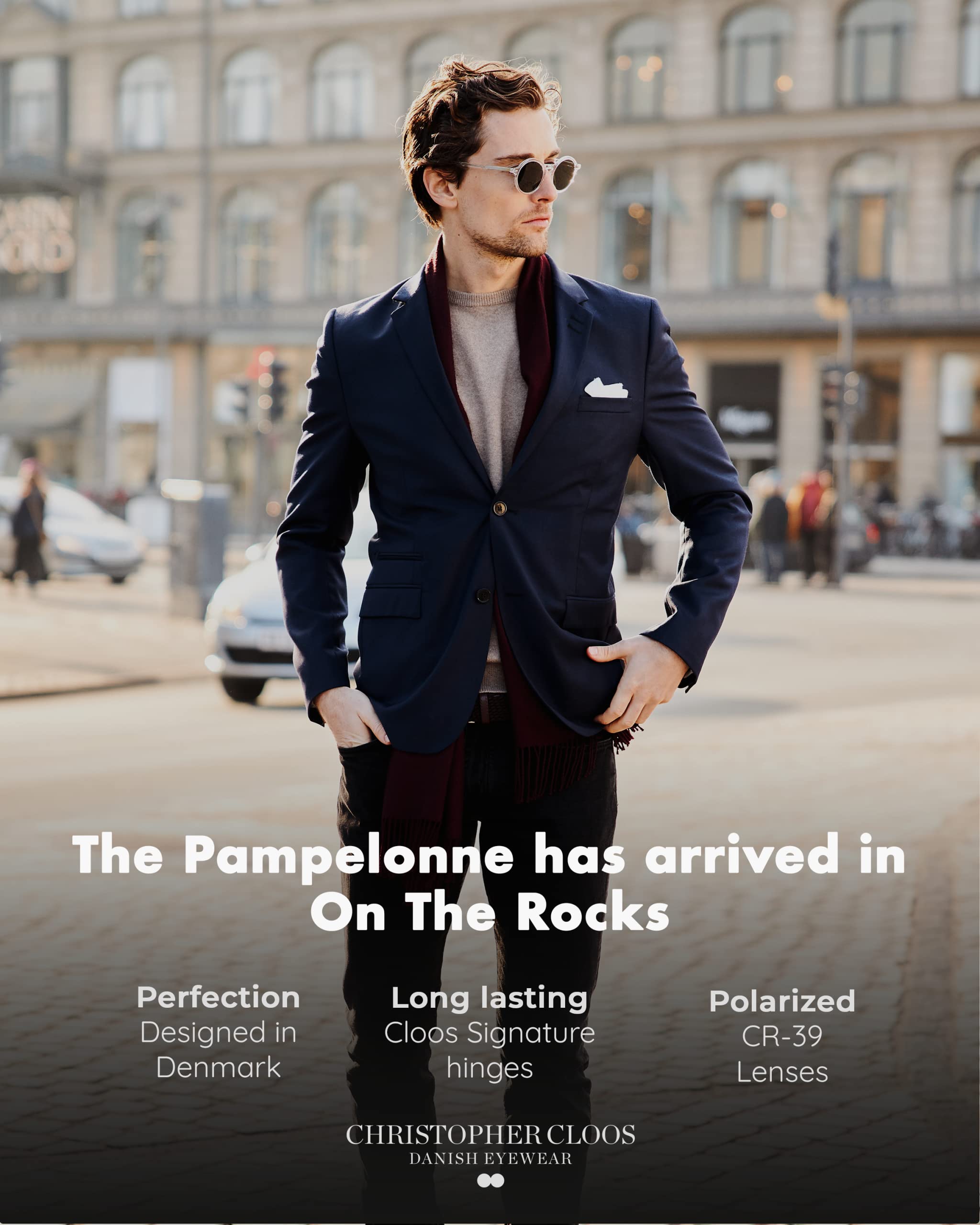 Christopher Cloos Pampelonne Minimalist Polarized Sunglasses for Men & Women - UV Protection, Lightweight & Stylish for Driving, Beach & Outdoor Activities