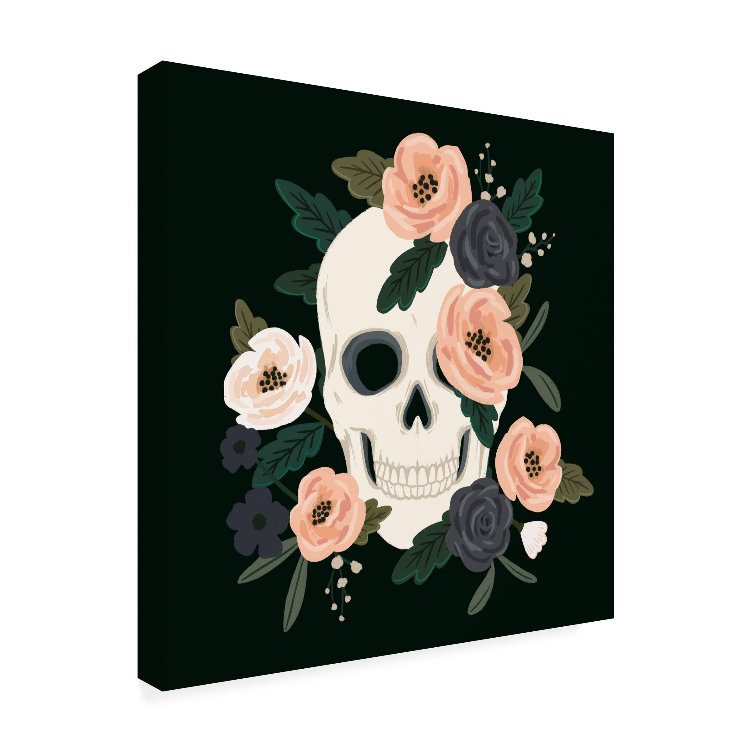 Victoria Barnes 'Skull And Snake III' Canvas Wall Art Print - Gothic Home Decor for Living Room, Bedroom & Office | Trademark Fine Art Collection