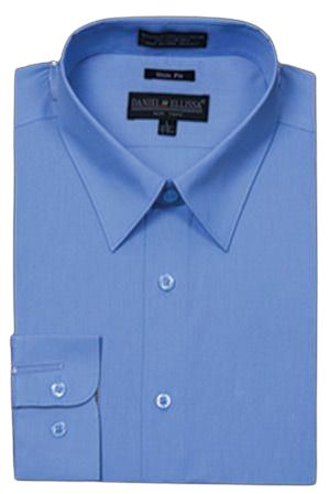 Daniel Ellissa Men's Slim Fit CVC Dress Shirt DS3003 in Blue - Perfect for Office, Business Meetings & Formal Events