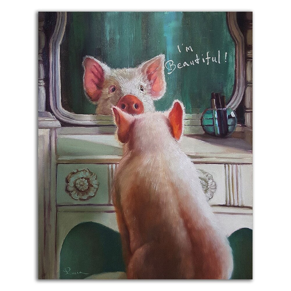 Affirmation by Lucia Heffernan - Premium Canvas Wall Art Print - Ready to Hang Home Decor for Living Room, Bedroom & Office