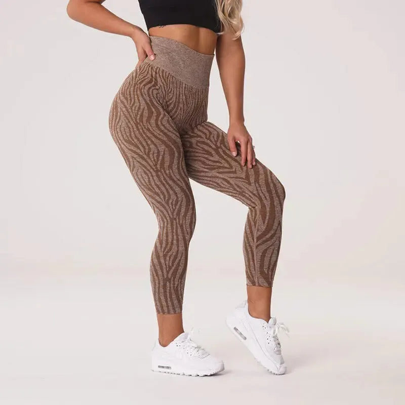 2022 Zebra Seamless Sport Leggings for Women - XS to L Sizes - High Waisted Yoga Pants with Scrunch Butt Design - Gym Workout Leggings & Running Tights for Fitness, Yoga, and Daily Wear