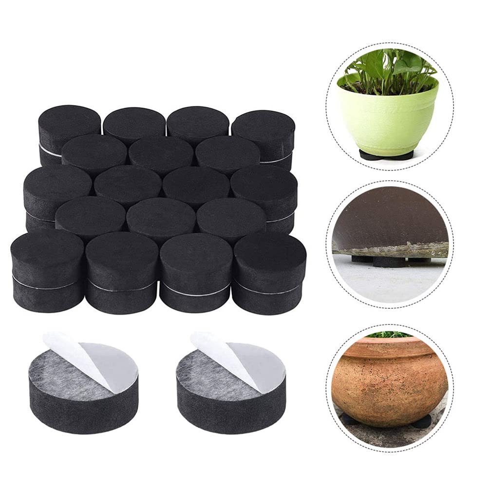 48PCS EVA Flower Pot Pads - Non-Slip Plant Pot Risers for Indoor Plants, Round Invisible Pot Feet Mats for House Plants (Use for Protecting Floors & Enhancing Drainage)