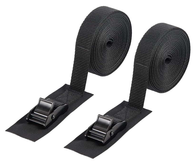 Heavy Duty Cam Buckle Tie Down Straps - Adjustable Nylon Lashing Straps for Secure Cargo Transport - Padded Ratchet Straps for Truck, Motorcycle, Kayak, Canoe & Rooftop Racks - Perfect for Road Trips, Moving & Outdoor Adventures