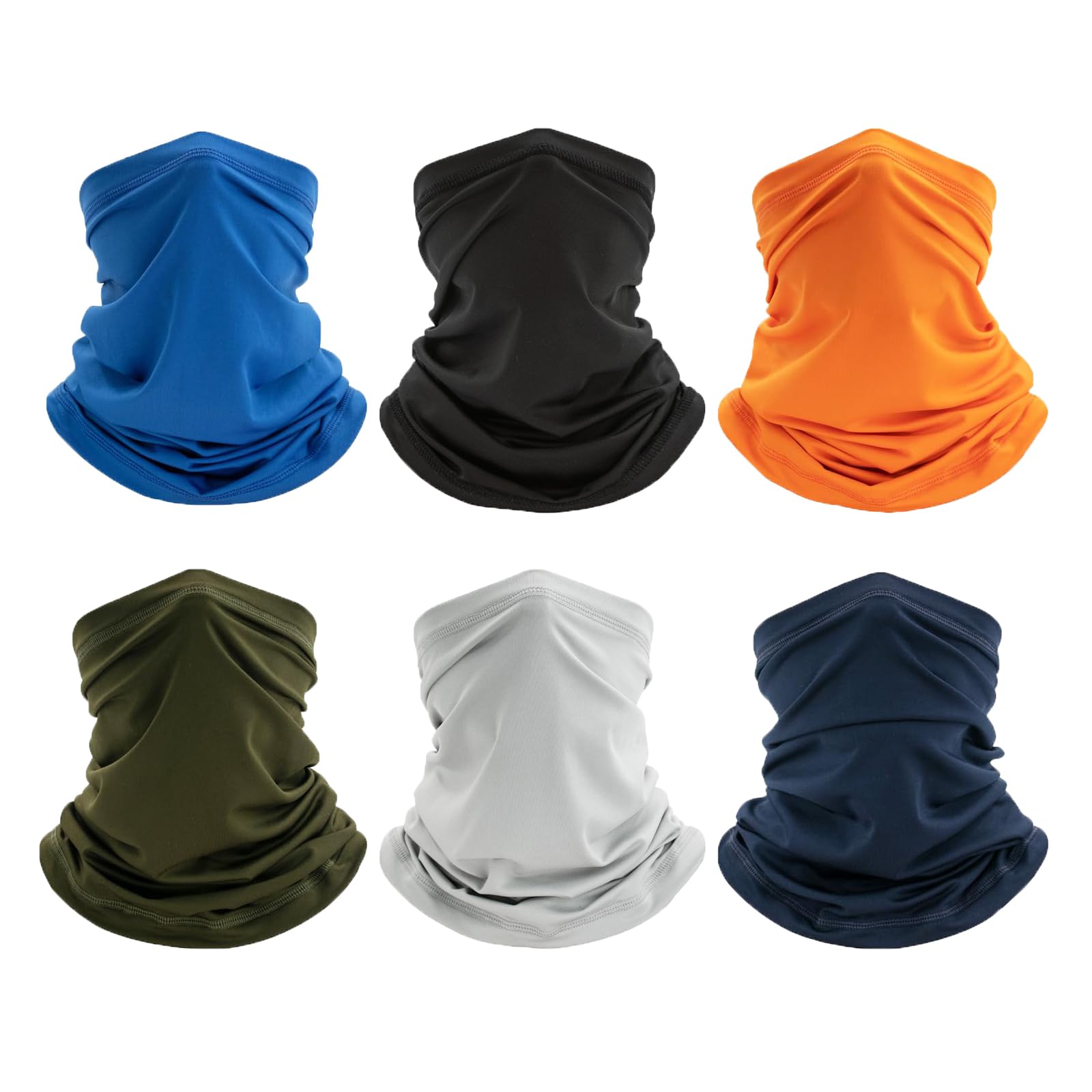 6 Pack Cooling Neck Gaiter Bandana - Breathable Face Mask for Skiing, Running & Outdoor Activities | UV Protection & Moisture-Wicking Scarf for Men & Women