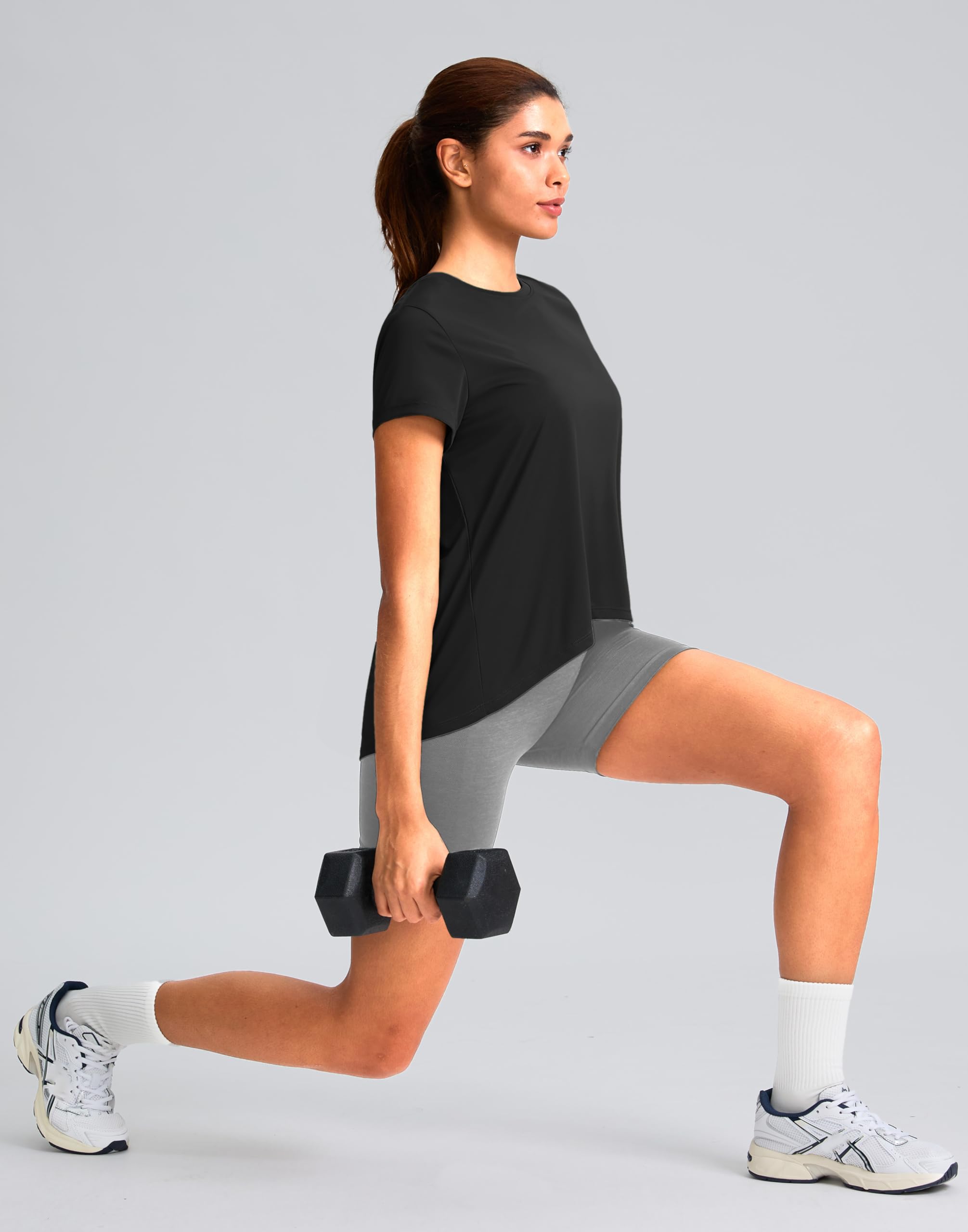 Women's Loose Fit Short Sleeve Workout Tops - Breathable Yoga T-Shirts for Running & Athletic Activities | Sun Protection Activewear for Gym, Outdoor Sports & Summer Fitness