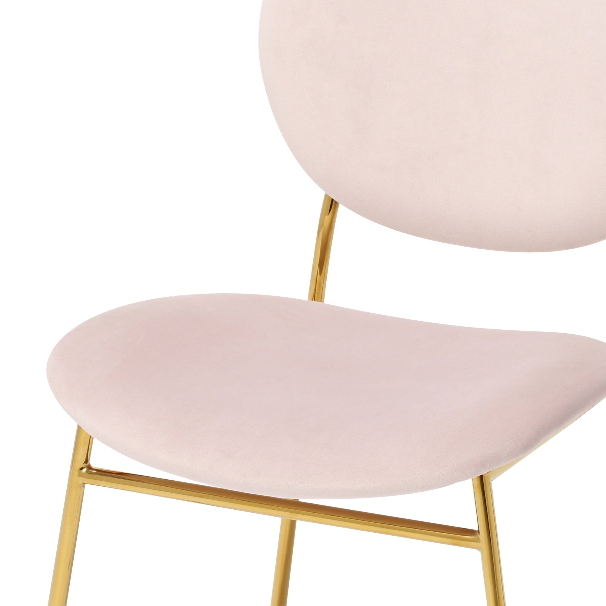 Belle Pink and Gold Accent Chair - Modern Velvet Upholstered Dining Chair (W500×D560×H810) - Perfect for Living Room, Bedroom, or Office Decor