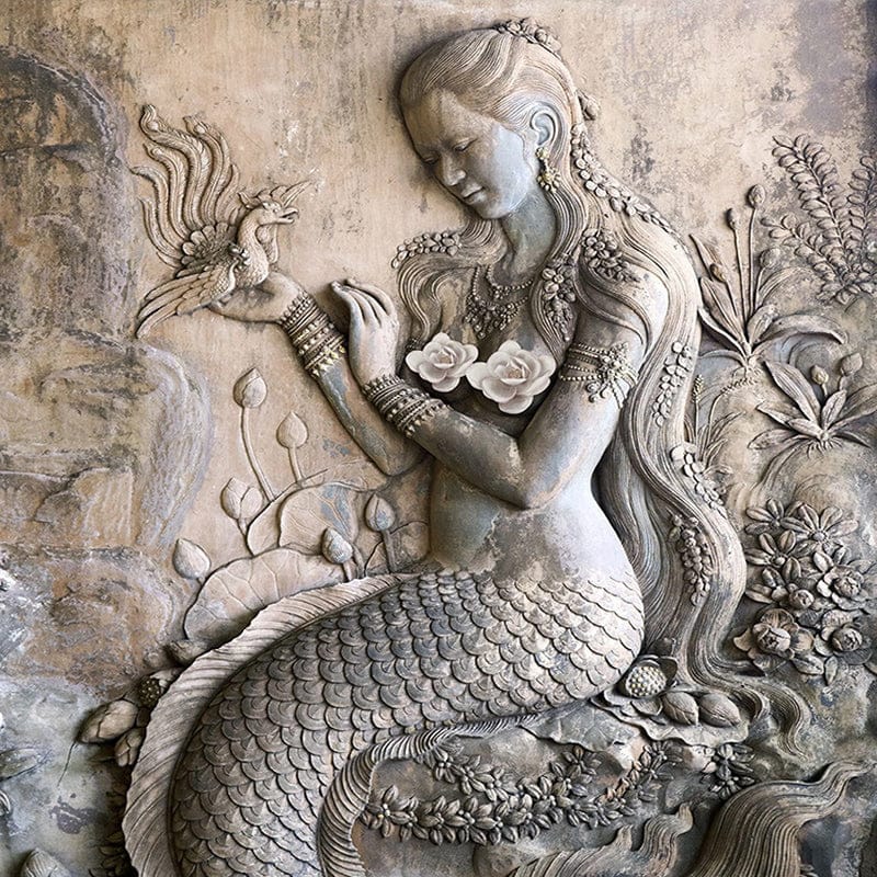 Stunning Mermaid Themed Wallpaper for Living Room - Ocean Fantasy Peel and Stick Mural - Perfect for Bedroom, Nursery, and Home Decor