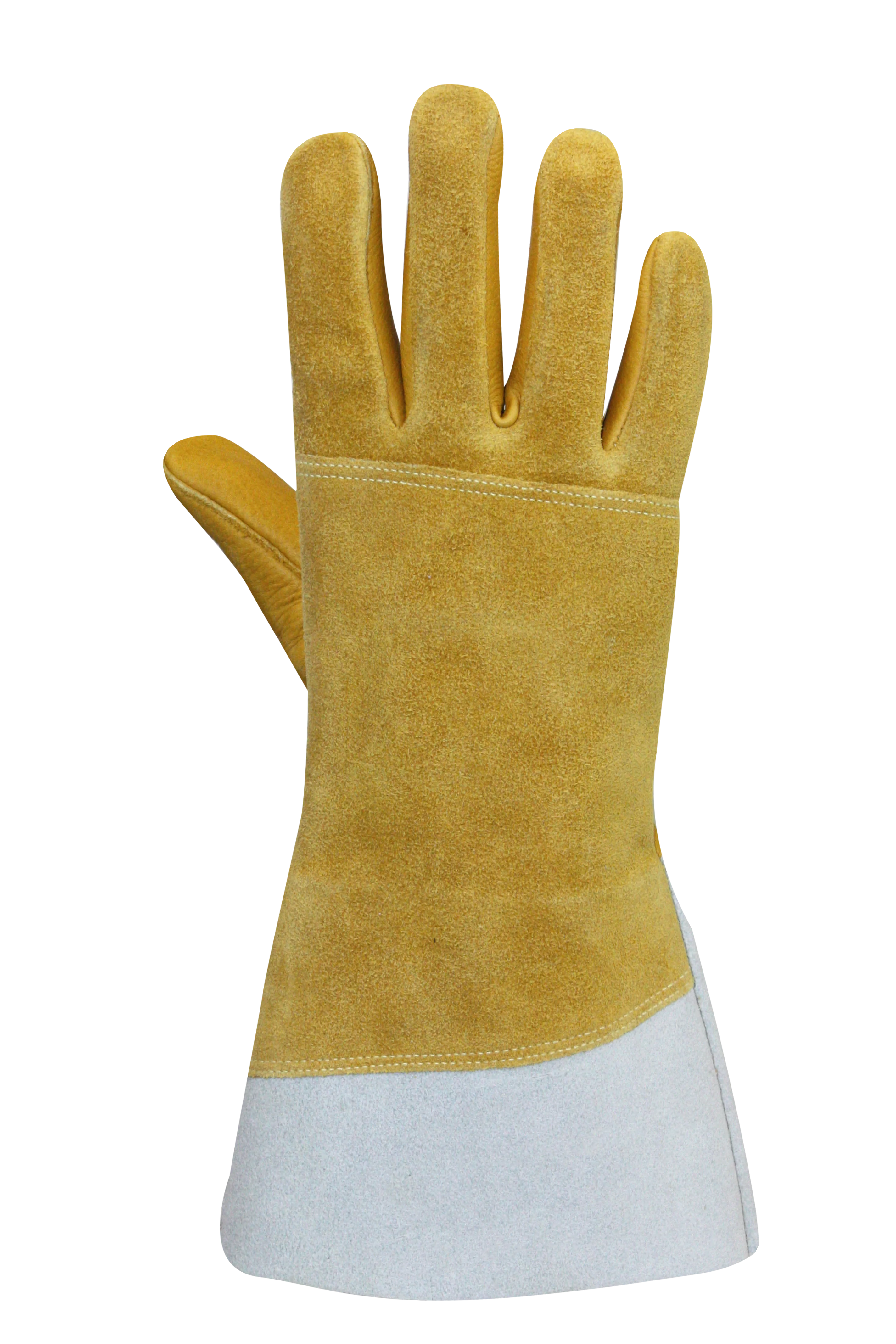 LAURENTIDE Double Split Back Deerskin Welding Gloves 5012 - Heat & Spark Resistant Work Gloves for Metalworking, Forging & Industrial Use