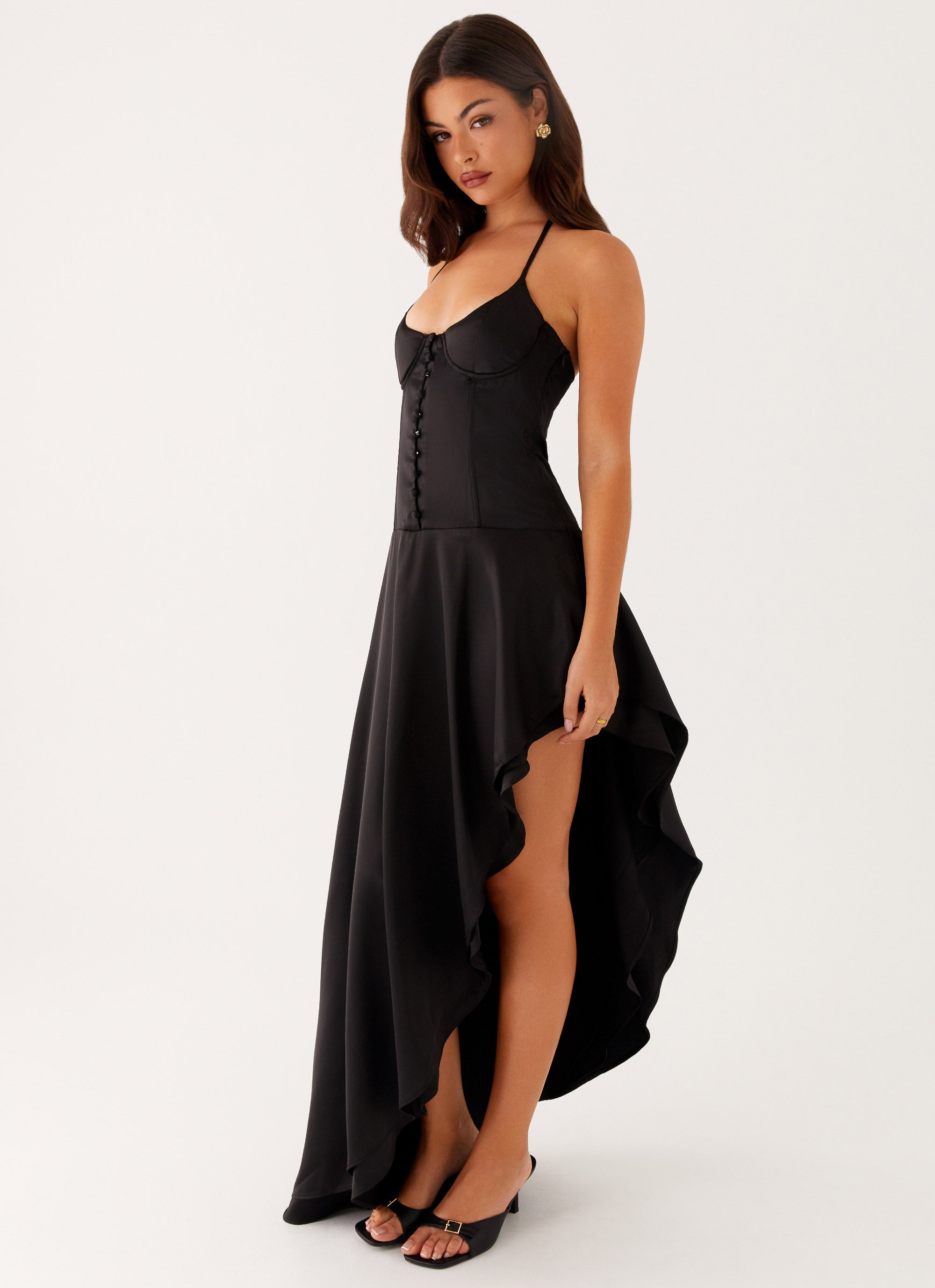 Always Women's Midi Dress - Classic Black Flowy Knee-Length Dress for Work, Date Night & Special Occasions