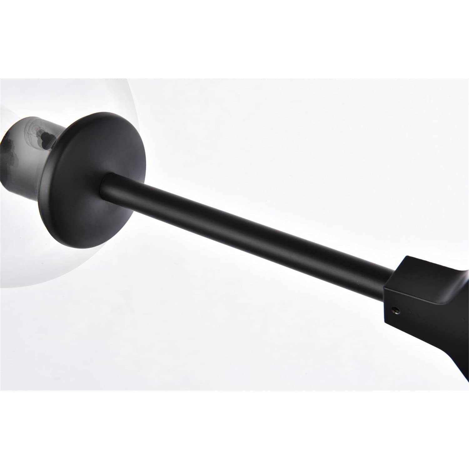 Modern Black Wall Sconce with 2 Lights - Adjustable Arm Wall Lamp for Bedroom, Living Room, Hallway & Dorm Decor
