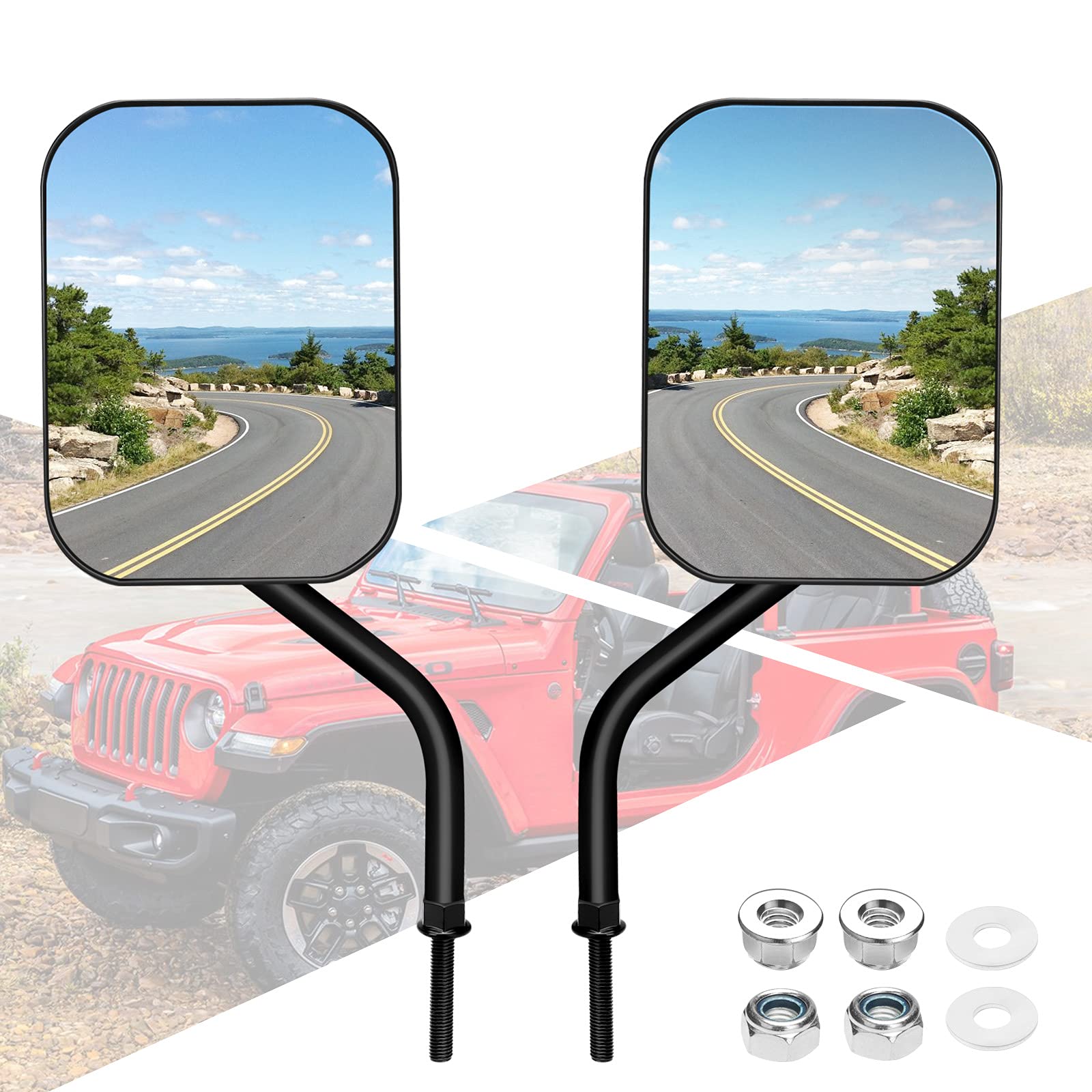 Jeep Wrangler JK CJ JL & Unlimited Side Mirrors - 2 Pack 5.5