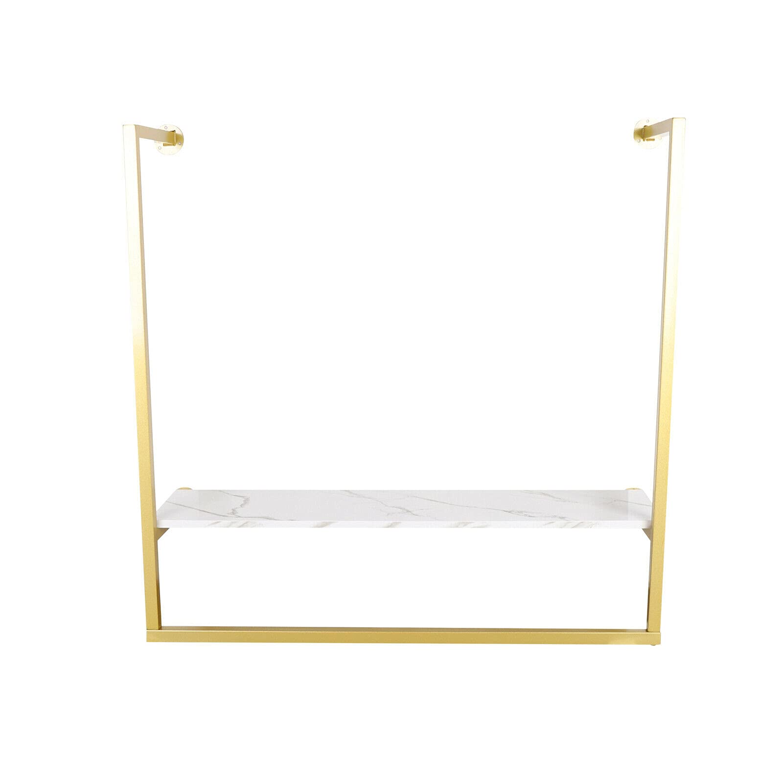 Wall Mounted Gold Clothes Rack - Heavy Duty Iron Garment Hanger for Home & Closet Organization - Holds 75kg/165lbs - Perfect for Bedroom, Laundry Room & Small Space Storage