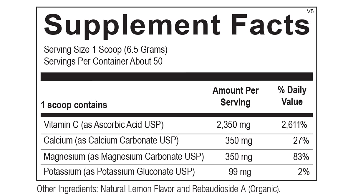 Ortho Molecular Products Buffered Lemon C Powder - 11.5oz (50 Servings) | Vitamin C Supplement for Immune Support & Antioxidant Benefits | Perfect for Daily Wellness & Travel