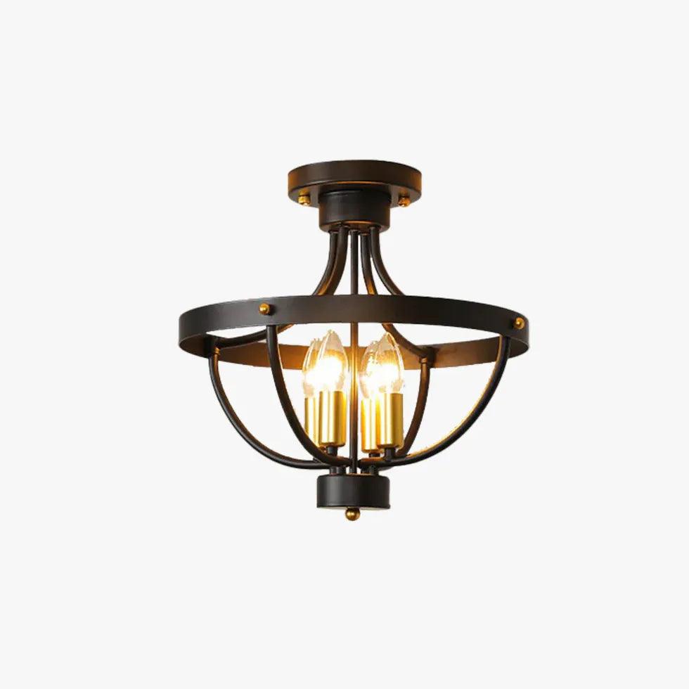 Vintage Industrial Round Metal Pendant Light - Rustic Ceiling Fixture for Kitchen, Dining Room, or Workshop Lighting