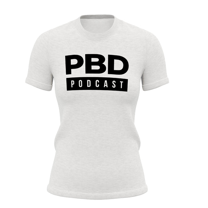 Women's PBD Podcast White Short Sleeve T-Shirt - Comfortable Cotton Tee for Fans, Casual Wear & Everyday Outfits