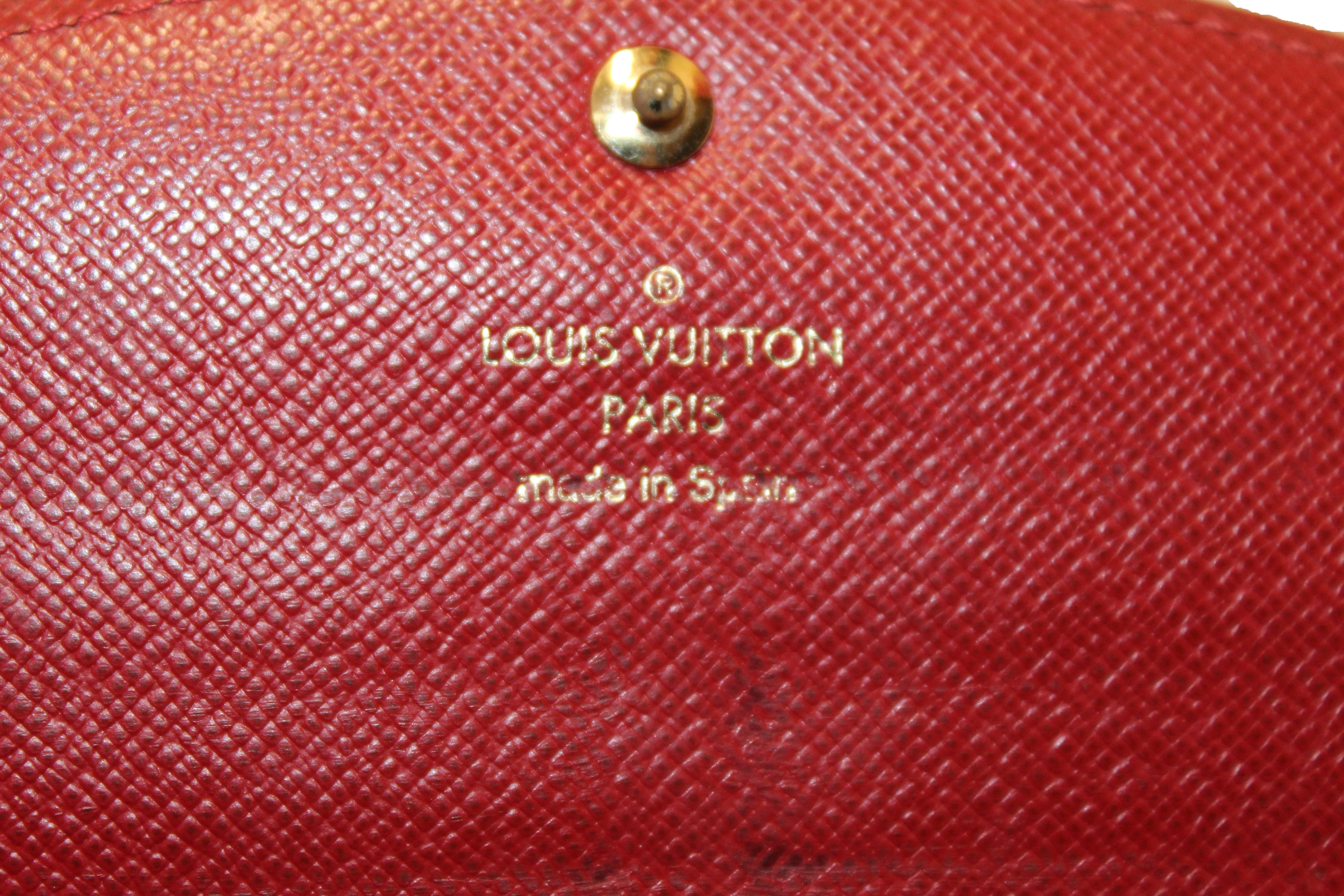 Authentic Louis Vuitton Damier Ebene Red Caissa Wallet for Women - Luxury Leather Bifold Wallet with Multiple Card Slots - Perfect for Everyday Use, Travel & Gift Giving