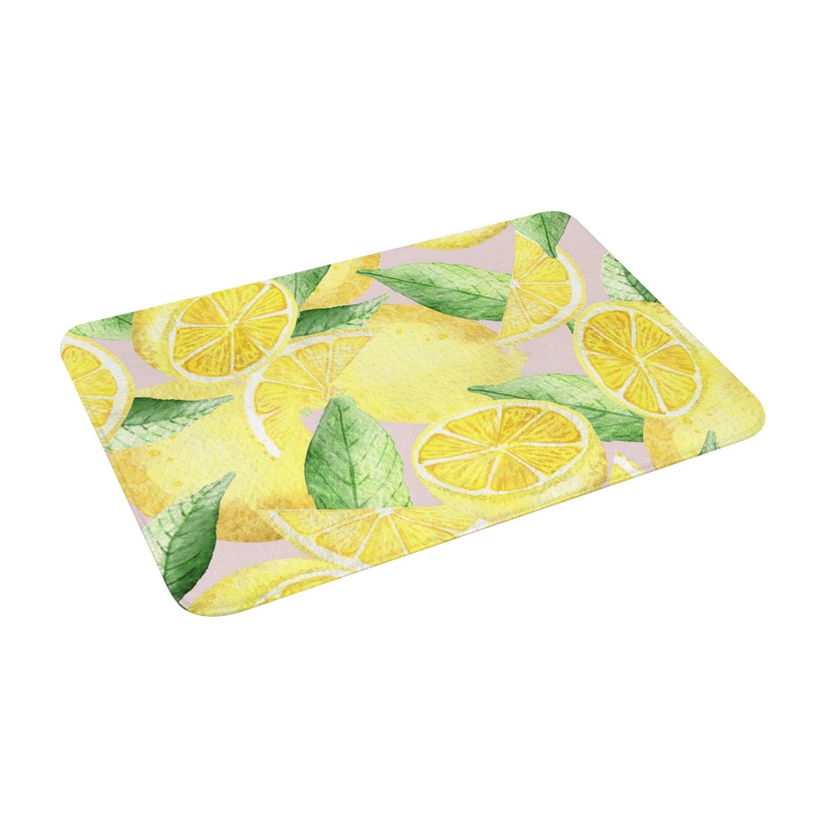 AYUNIX Non-Slip Watercolor Lemon Welcome Doormat - Washable 16x24 Inch Kitchen & Entryway Rug for Home, Outdoor, Bathroom - Perfect for Front Door, Patio & High Traffic Areas