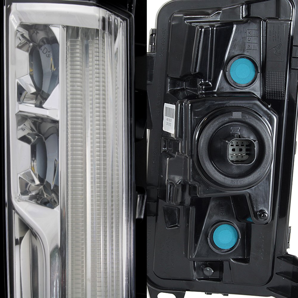 AKKON Full LED Daytime Running Lights & Fog Lights for 2017-2019 Cadillac XT5 - Chrome Housing with Clear Lens (Complete Set) - Upgrade Your Car's Style & Visibility for Night Driving & Foggy Conditions