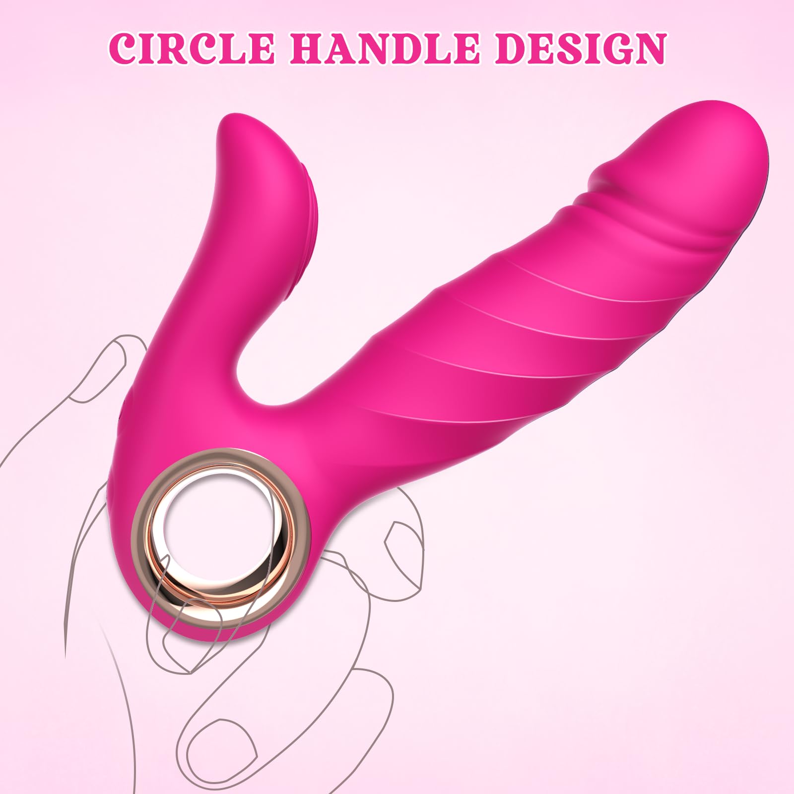 Premium Rabbit Vibrator for Women - 10 Speed Vibrations & 5 Thrusting Modes, G-Spot & Clitoral Stimulation Sex Toy, Realistic Couples Adult Toy (Pink) - Perfect for Solo Play & Romantic Nights