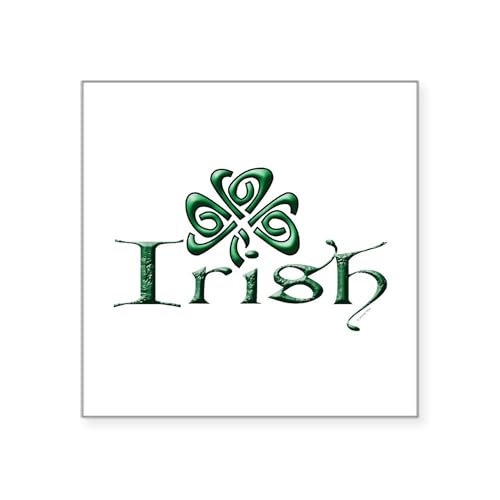 White - Irish: Celtic Shamrock' Square Sticker 3 X 3