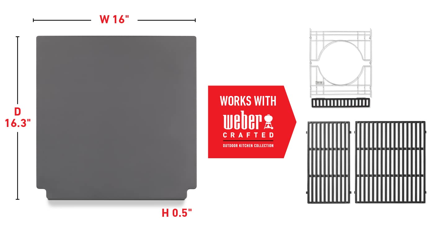 Weber Crafted Glazed Baking Stone for Pizza, Bread & Pastry - Perfect for Home Baking, Outdoor Cooking & Restaurant Use