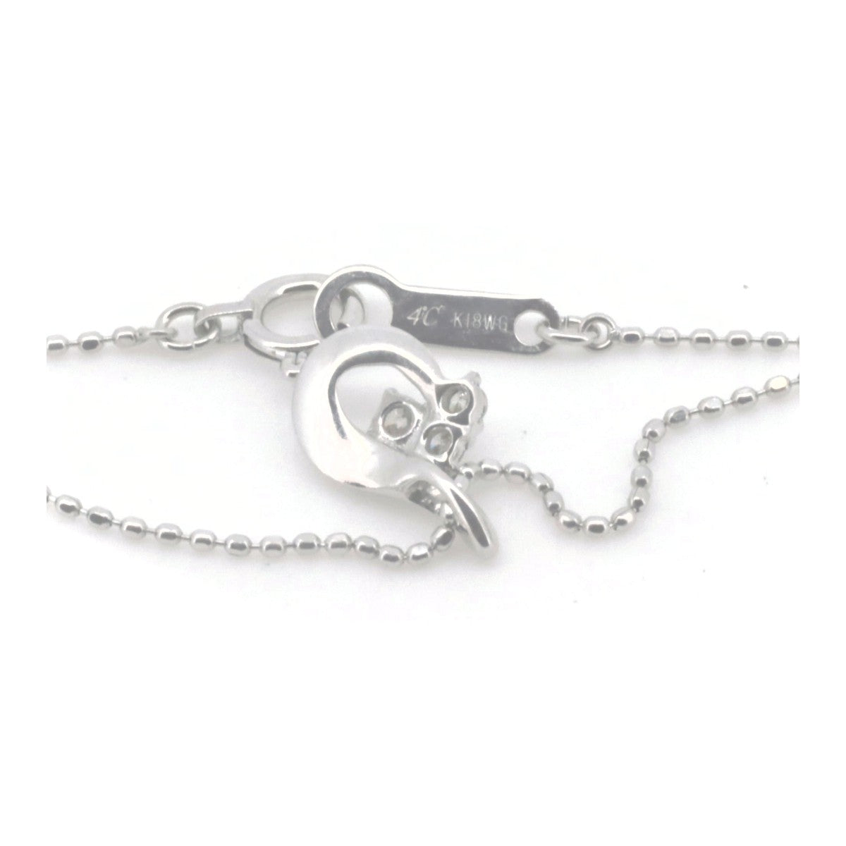 4℃ Diamond Necklace K18WG White Gold - Elegant 18K White Gold Pendant for Women | Perfect for Weddings, Anniversaries & Special Occasions