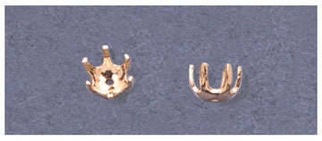 14K Gold or Sterling Silver 10mm Round 6-Prong Pearl Head for DIY Jewelry - Custom Ring, Earring, or Pendant - Perfect for Bridal, Gift & Special Occasions