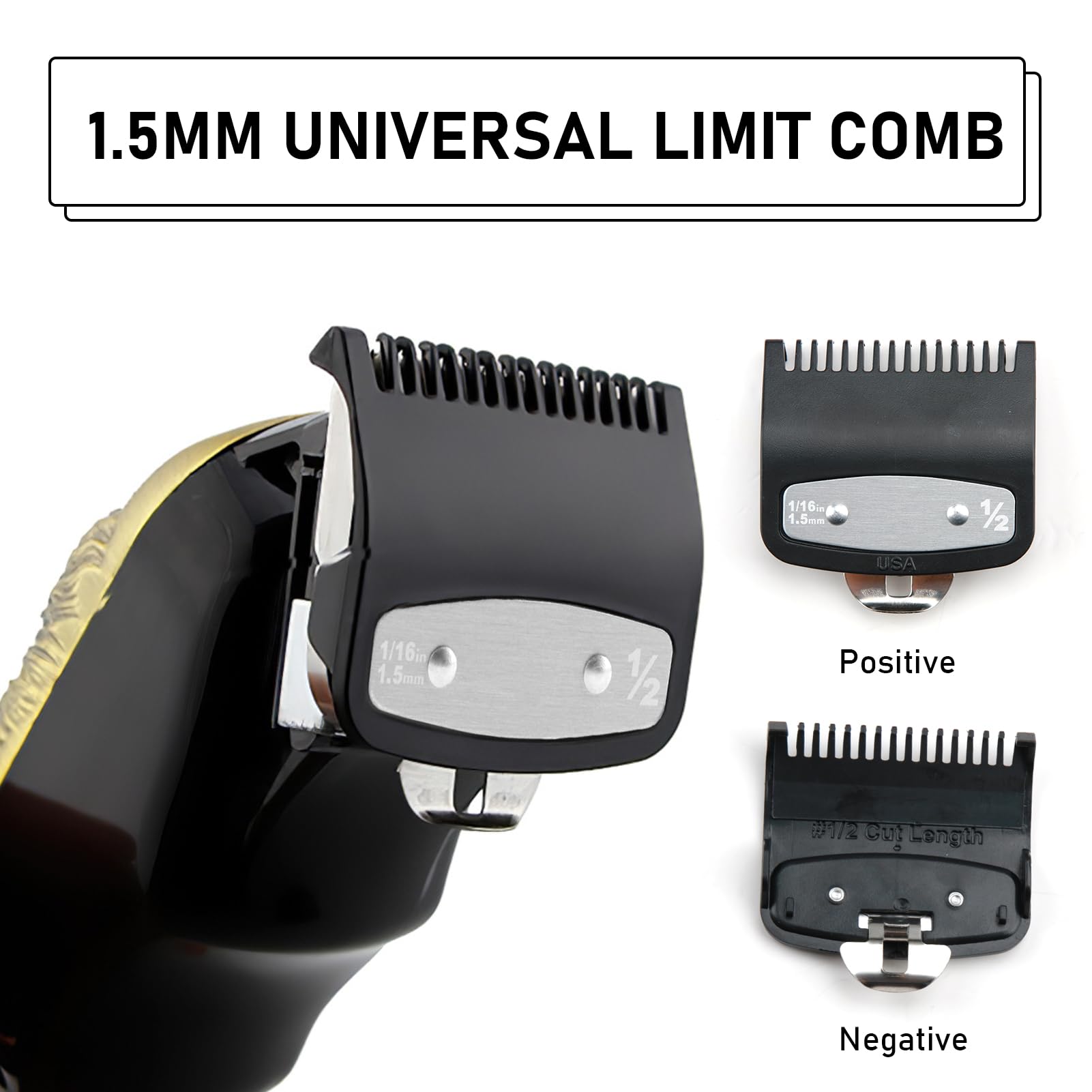 Premium 1/2 Inch Metal Replacement Clipper Guard - Compatible with Wahl #3354-100 & Most Hair Clippers - 1/16
