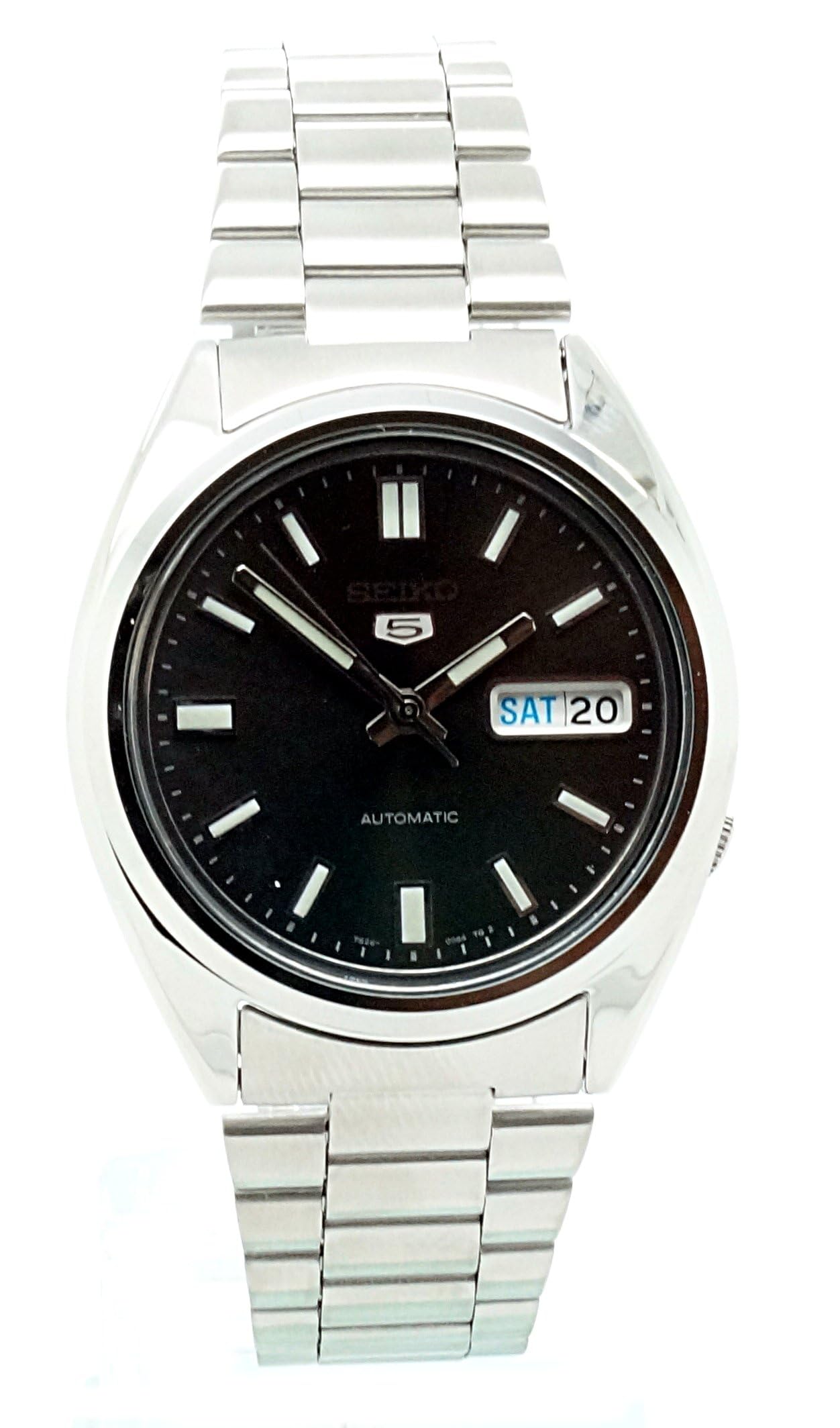 Seiko 5 Automatic Men's Watch - Stainless Steel Case & Bracelet, Day-Date Display, Water Resistant - Perfect for Business, Casual Wear & Outdoor Activities