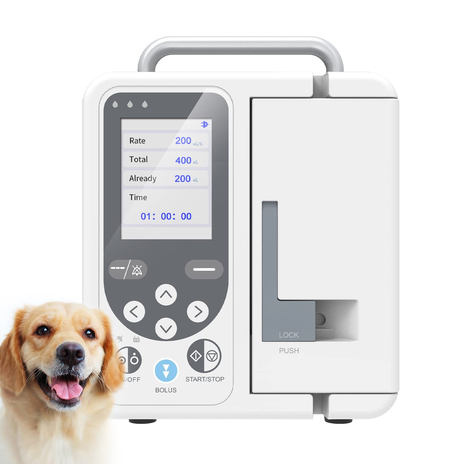 CONTEC Veterinary IV Infusion Pump - Portable LCD Digital Infusion Machine with High Precision Volumetric Control | Ideal for Small Animal Clinics, Emergency Care & Mobile Veterinary Services