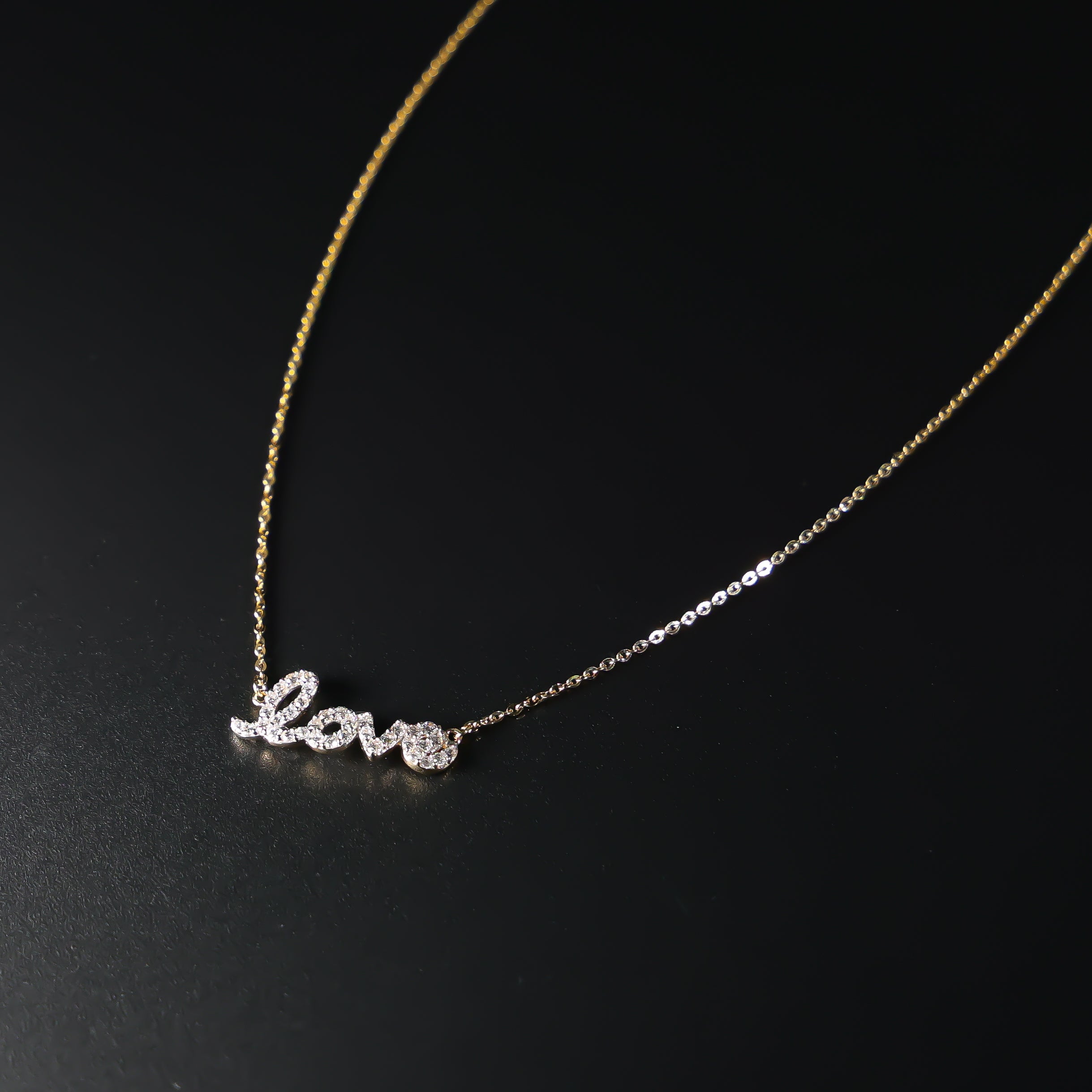 Gold Love Necklace - Romantic Heart Pendant Jewelry Gift for Women | Model NK0216 | Perfect for Valentine's Day, Anniversary & Special Occasions
