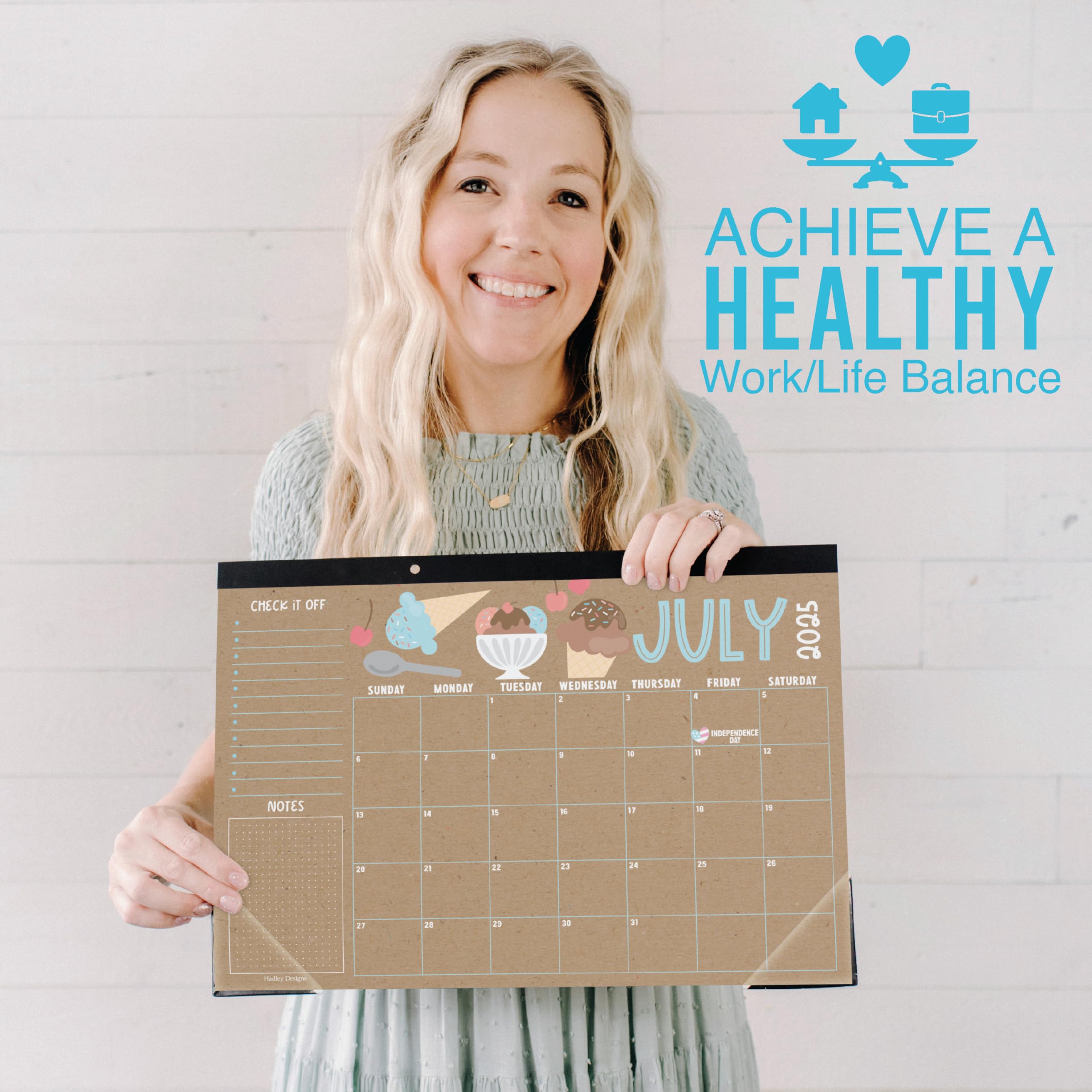 Hadley Designs Large 18-Month Desk Calendar 2025-2026 | 17