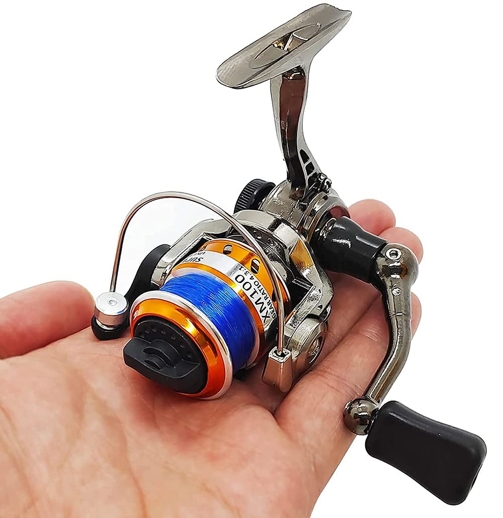 JOTOUCH Mini 6 Coil Stainless Steel Elastic Fishing Rod with 4.3:1 Spinning Reel Combo - Adjustable Aluminum Alloy Handle Fishing Pole for River, Lake, Reservoir & Ice Fishing - Perfect for Beginners & Travel Fishing