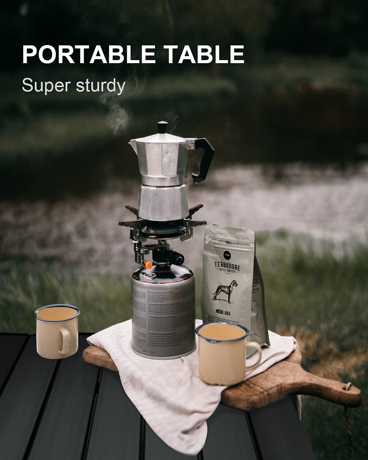 Lightweight Aluminum Folding Camping Table - Portable Side Table for Outdoor, Hiking, Picnics, BBQ, Beach & Kitchen Use with Carry Bag - Perfect for Camping, Backpacking & Dining